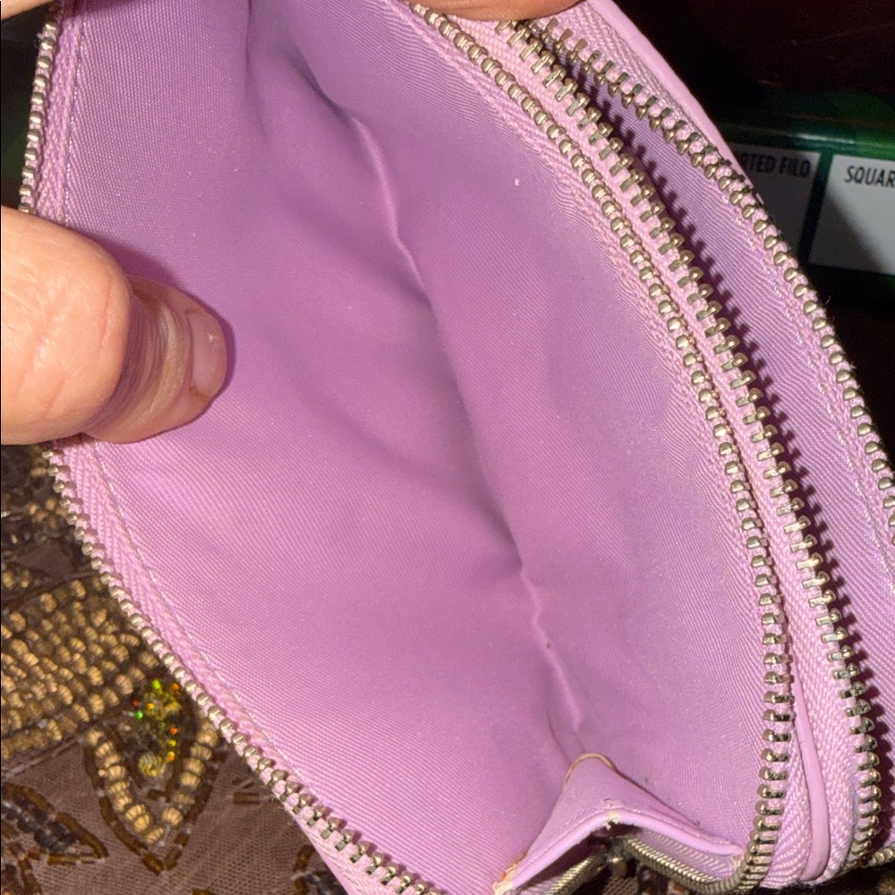 Coach double zip Light purple Leather Wristlet - Picture 10 of 14